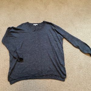 Madewell heather gray long sleeve with slit